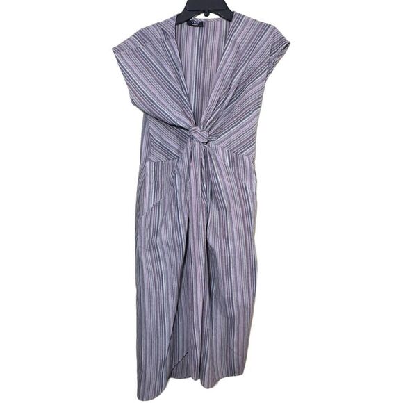 VICI Women's Multicolor Striped Knotted Twist Front Dress - Picture 3 of 12